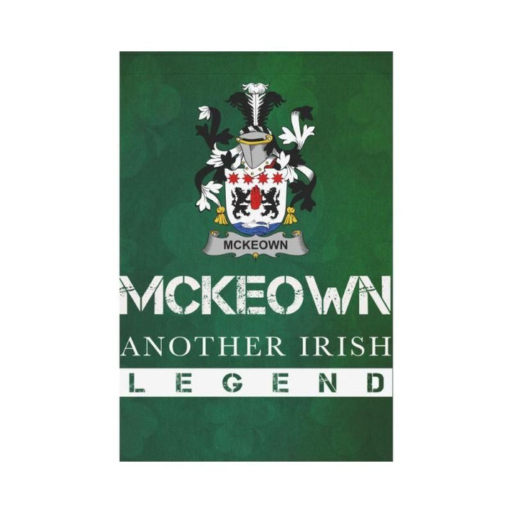 Irish Garden Flag, Mckeown Family Crest Shamrock Yard Flag A9