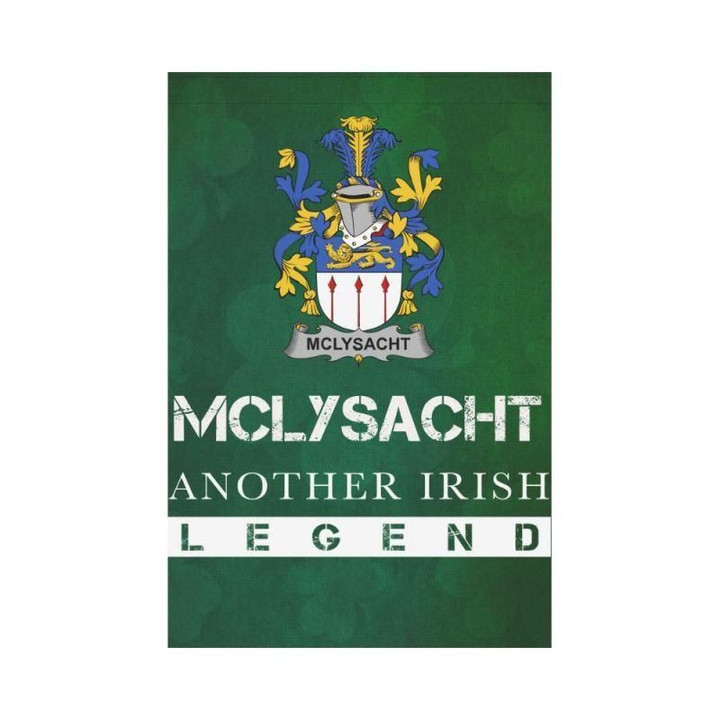 Irish Garden Flag, Mclysacht Or Lysacht Family Crest Shamrock Yard Flag A9
