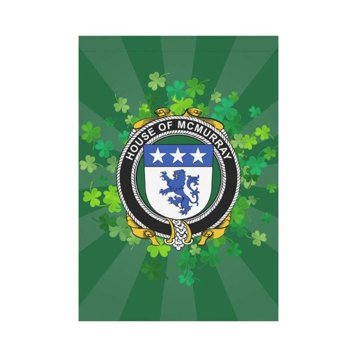 Irish Garden Flag, Mcmurray Family Crest Shamrock Yard Flag A9