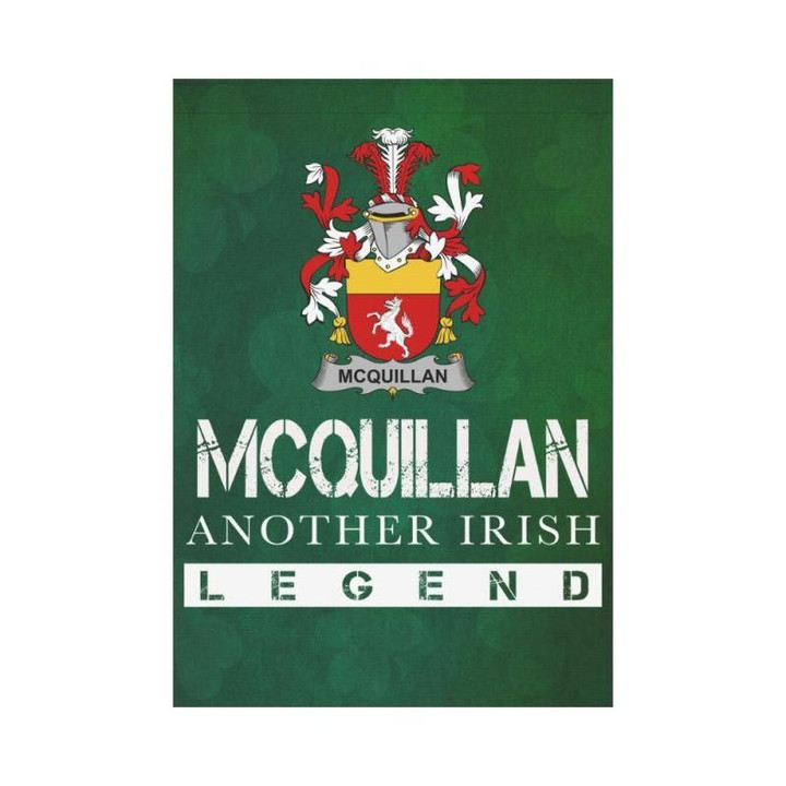 Irish Garden Flag, Mcquillan Family Crest Shamrock Yard Flag A9