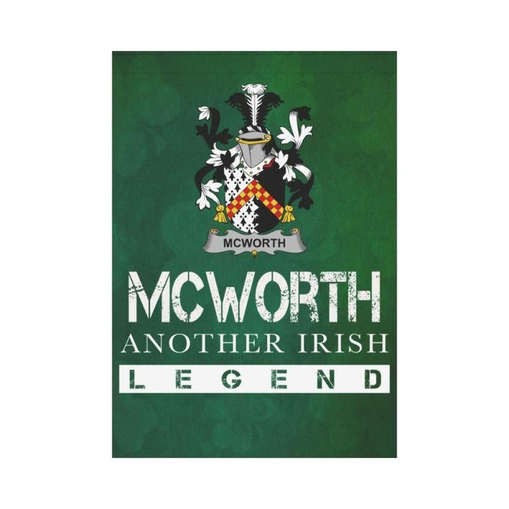Irish Garden Flag, Mcworth Or Macworth Family Crest Shamrock Yard Flag A9
