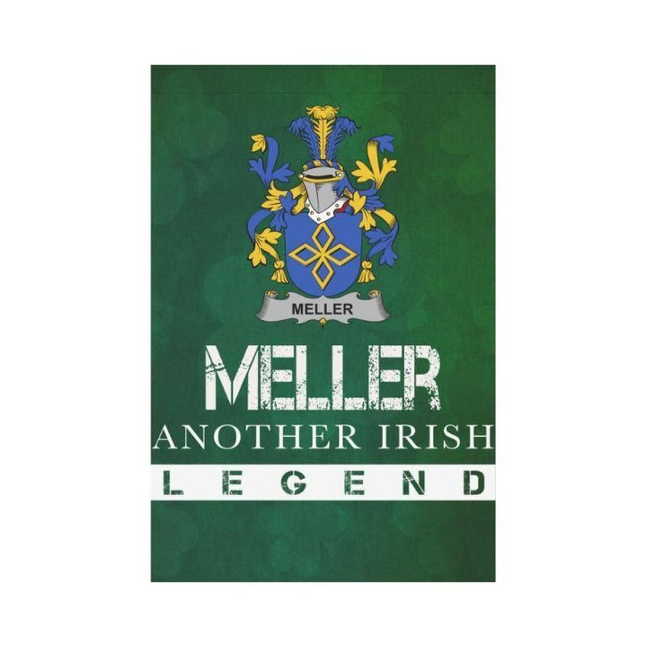 Irish Garden Flag, Meller Family Crest Shamrock Yard Flag A9