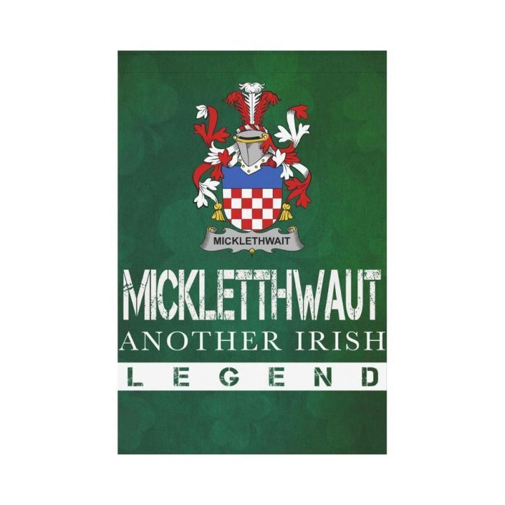 Irish Garden Flag, Micklethwait Family Crest Shamrock Yard Flag A9