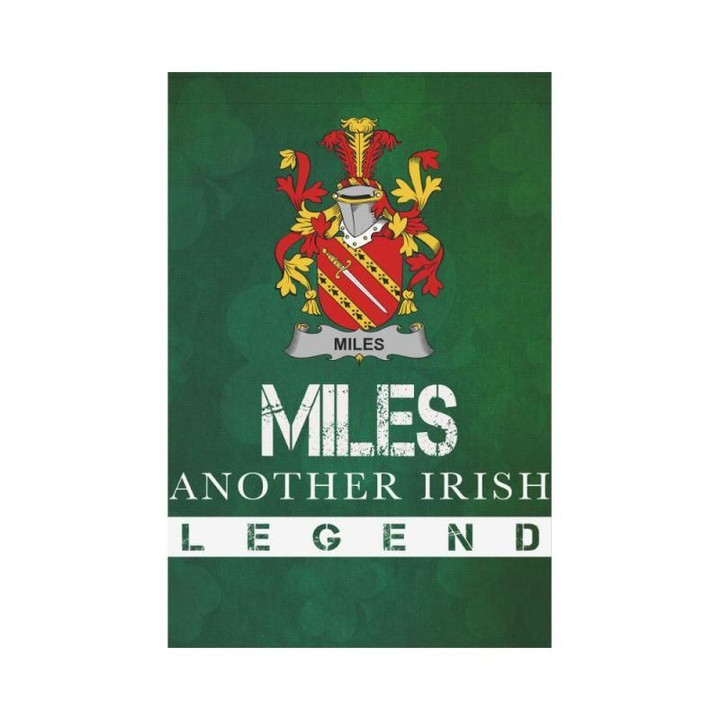 Irish Garden Flag, Miles Or Moyles Family Crest Shamrock Yard Flag A9