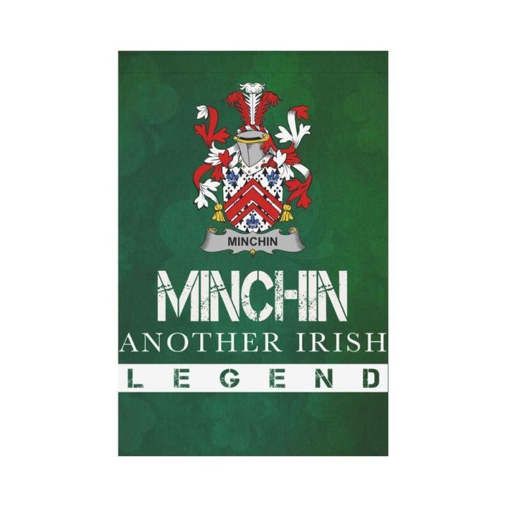 Irish Garden Flag, Minchin Family Crest Shamrock Yard Flag A9