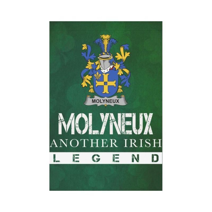 Irish Garden Flag, Molyneux Family Crest Shamrock Yard Flag A9