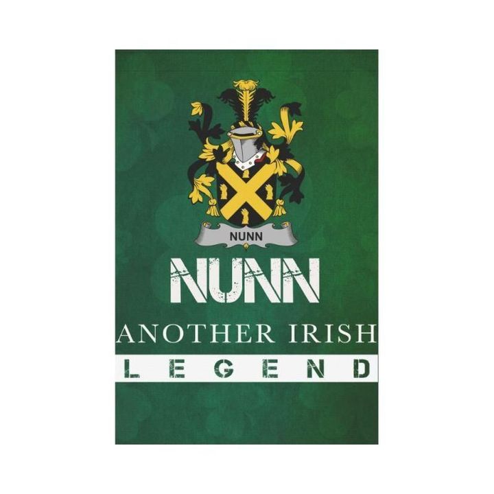 Irish Garden Flag, Nunn Family Crest Shamrock Yard Flag A9