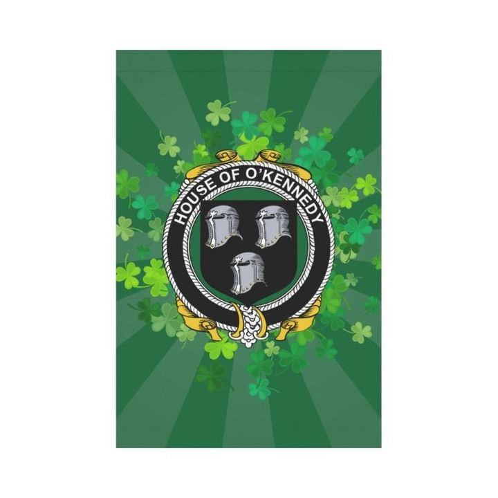 Irish Garden Flag, O'Kennedy Family Crest Shamrock Yard Flag A9
