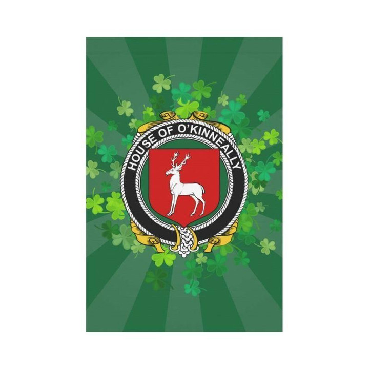 Irish Garden Flag, O'Kinneally Family Crest Shamrock Yard Flag A9