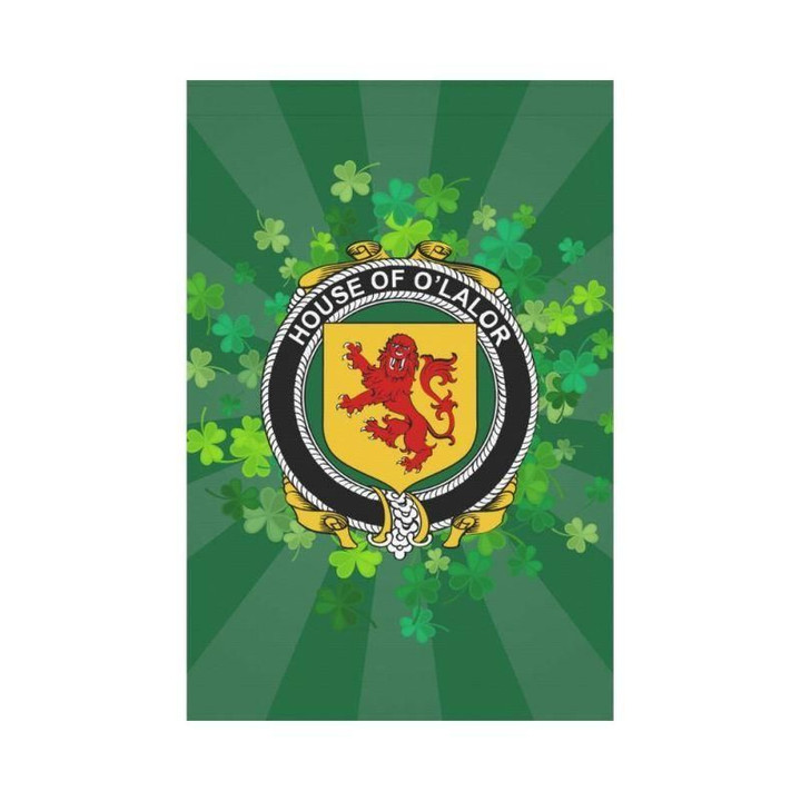 Irish Garden Flag, O'Lalor (Or O'Lawlor) Family Crest Shamrock Yard Flag A9