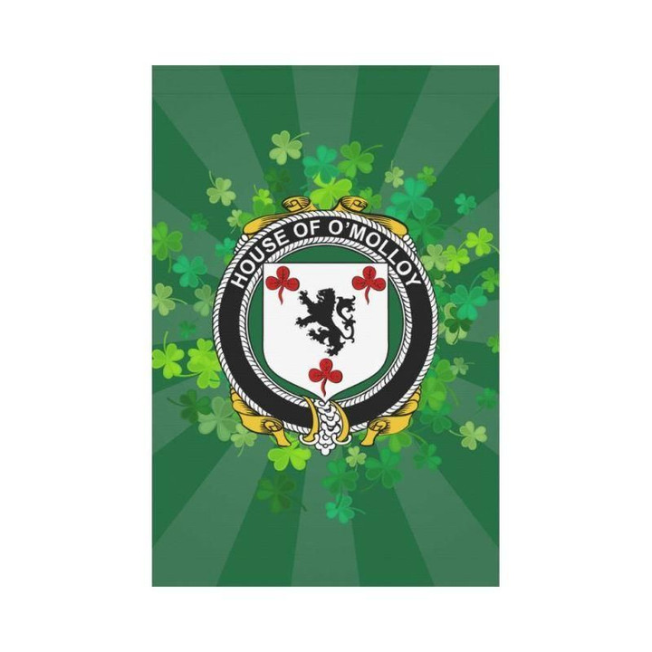 Irish Garden Flag, O'Molloy Family Crest Shamrock Yard Flag A9