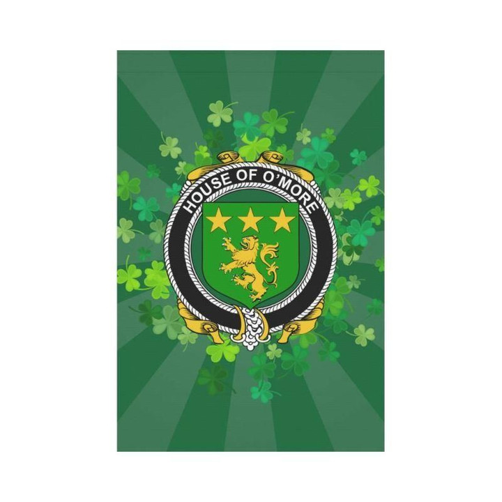 Irish Garden Flag, O'More Family Crest Shamrock Yard Flag A9
