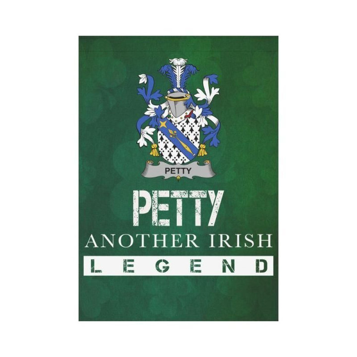 Irish Garden Flag, Petty Family Crest Shamrock Yard Flag A9
