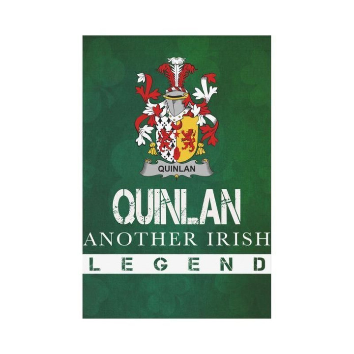Irish Garden Flag, Quinlan Family Crest Shamrock Yard Flag A9
