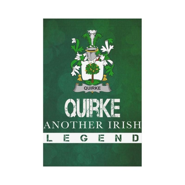 Irish Garden Flag, Quirke Family Crest Shamrock Yard Flag A9