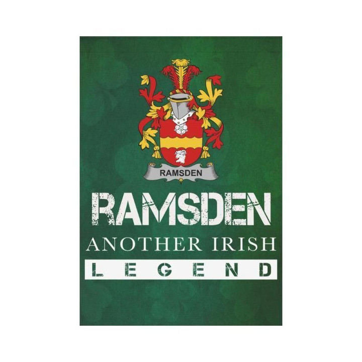 Irish Garden Flag, Ramsden Family Crest Shamrock Yard Flag A9
