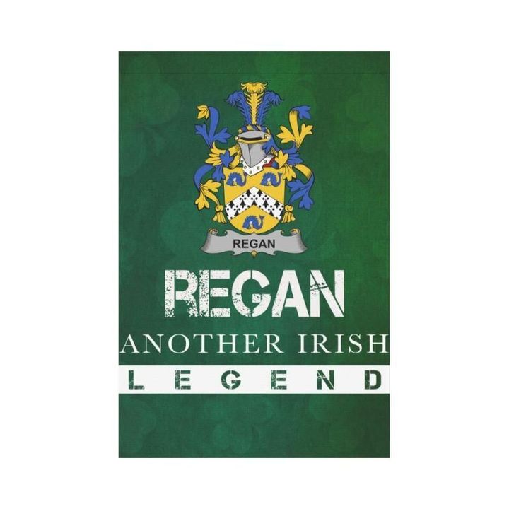 Irish Garden Flag, Regan Or O'Regan Family Crest Shamrock Yard Flag A9