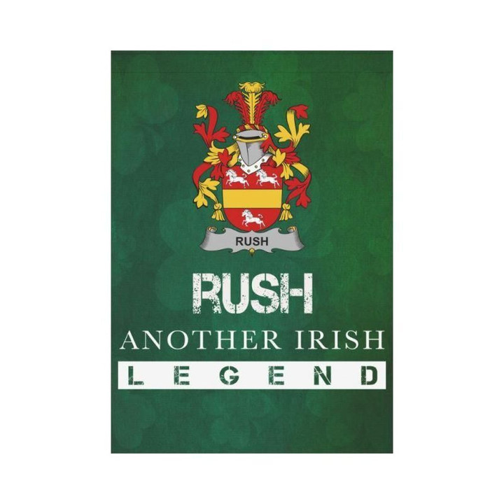 Irish Garden Flag, Rush Family Crest Shamrock Yard Flag A9