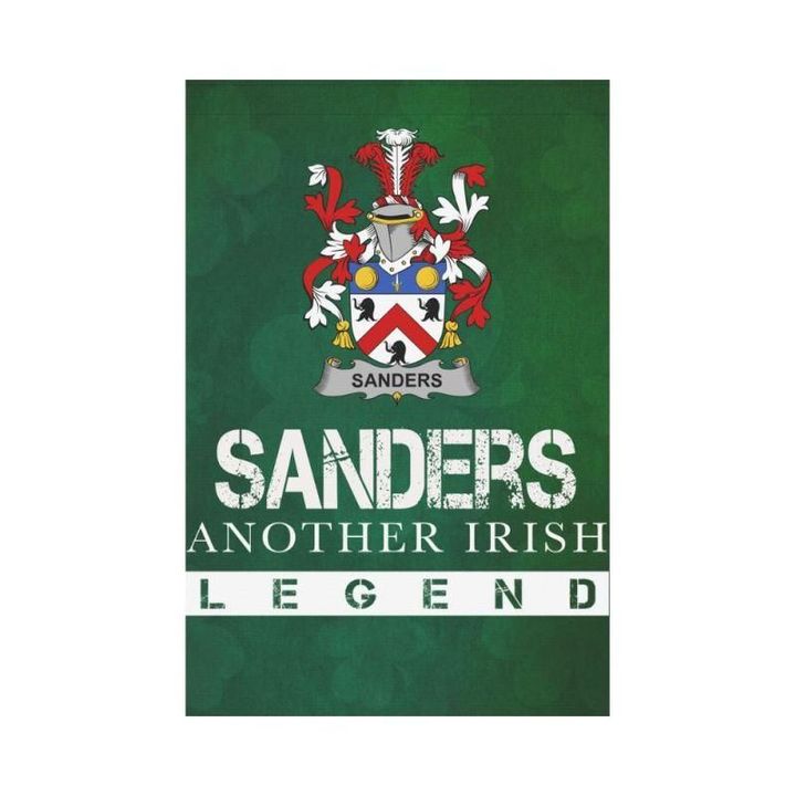 Irish Garden Flag, Sanders Family Crest Shamrock Yard Flag A9