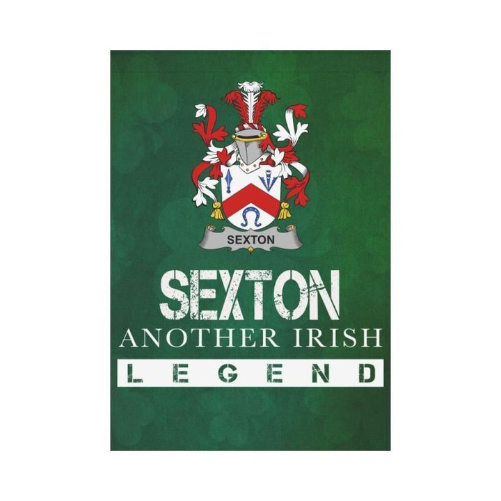 Irish Garden Flag, Sexton Family Crest Shamrock Yard Flag A9