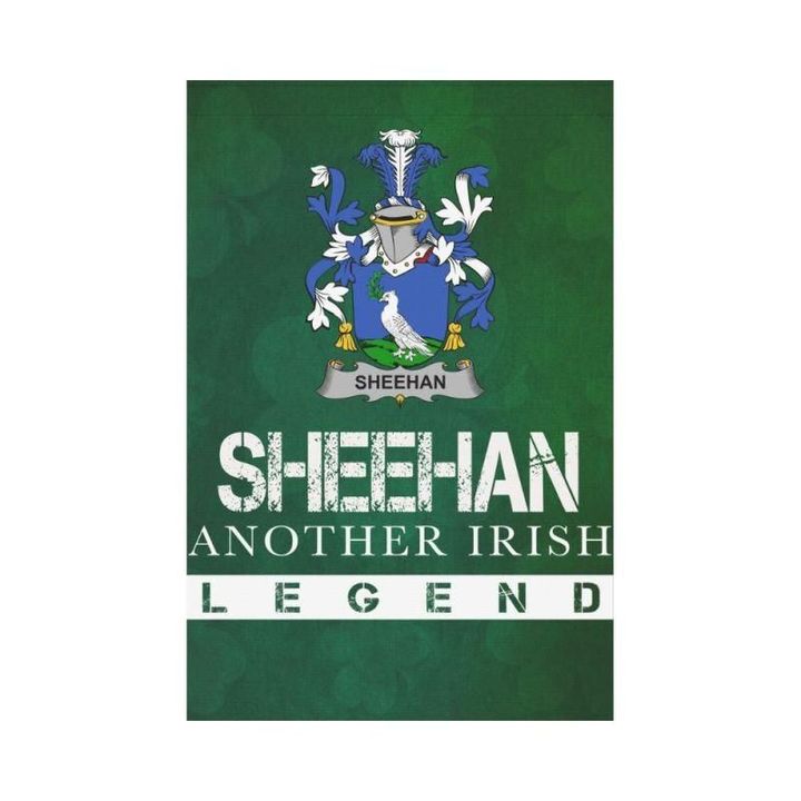 Irish Garden Flag, Sheehan Or O'Sheehan Family Crest Shamrock Yard Flag A9