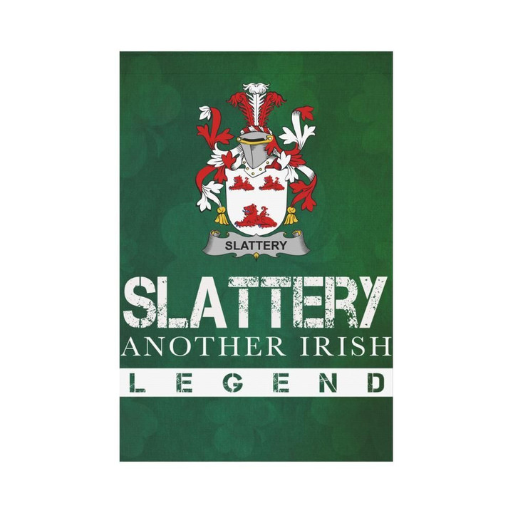 Irish Garden Flag, Slattery Or O'Slattery Family Crest Shamrock Yard Flag A9