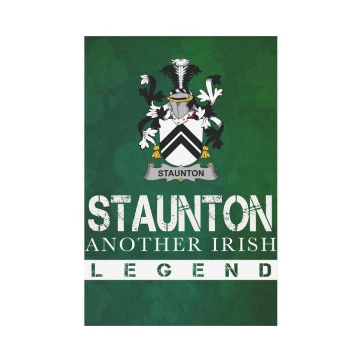Irish Garden Flag, Staunton Family Crest Shamrock Yard Flag A9