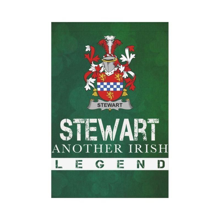 Irish Garden Flag, Stewart Family Crest Shamrock Yard Flag A9