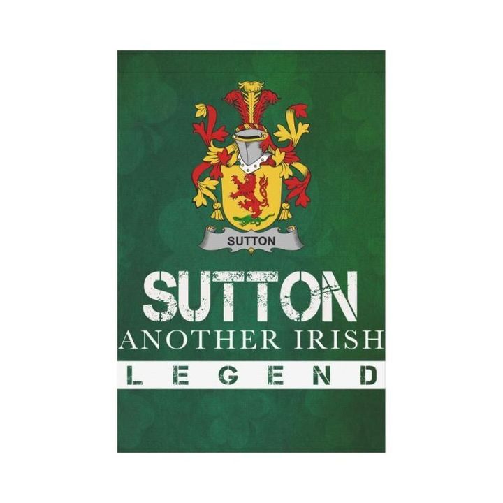 Irish Garden Flag, Sutton Family Crest Shamrock Yard Flag A9