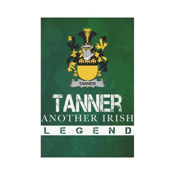 Irish Garden Flag, Tanner Family Crest Shamrock Yard Flag A9