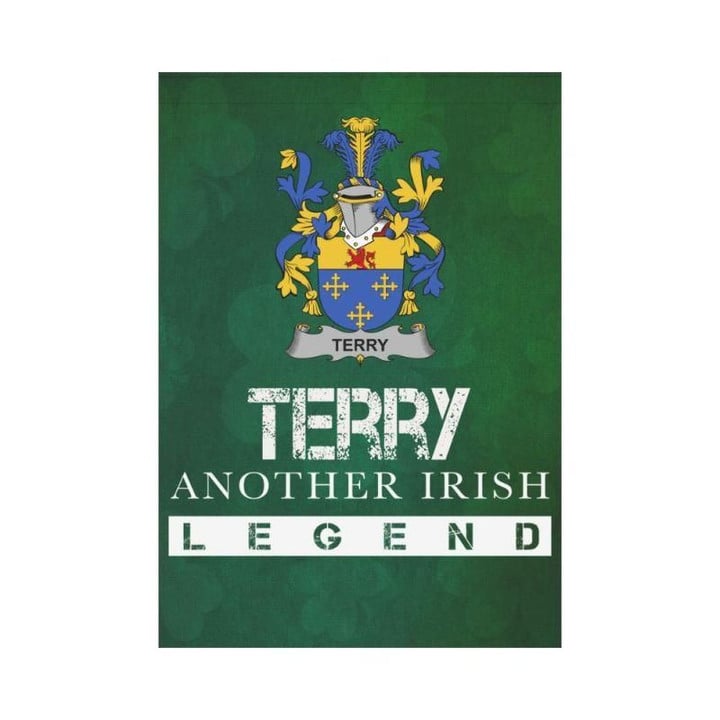 Irish Garden Flag, Terry Family Crest Shamrock Yard Flag A9