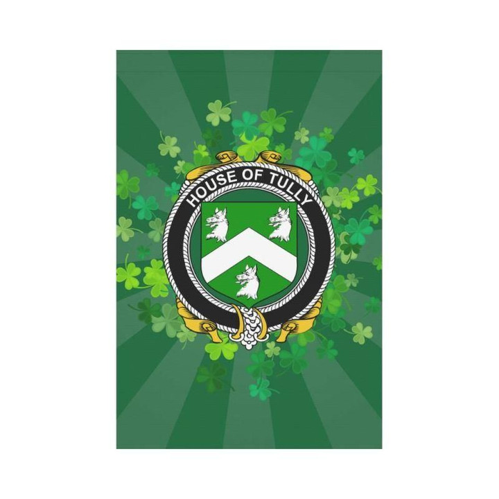 Irish Garden Flag, Tully (Macatilla) Family Crest Shamrock Yard Flag A9