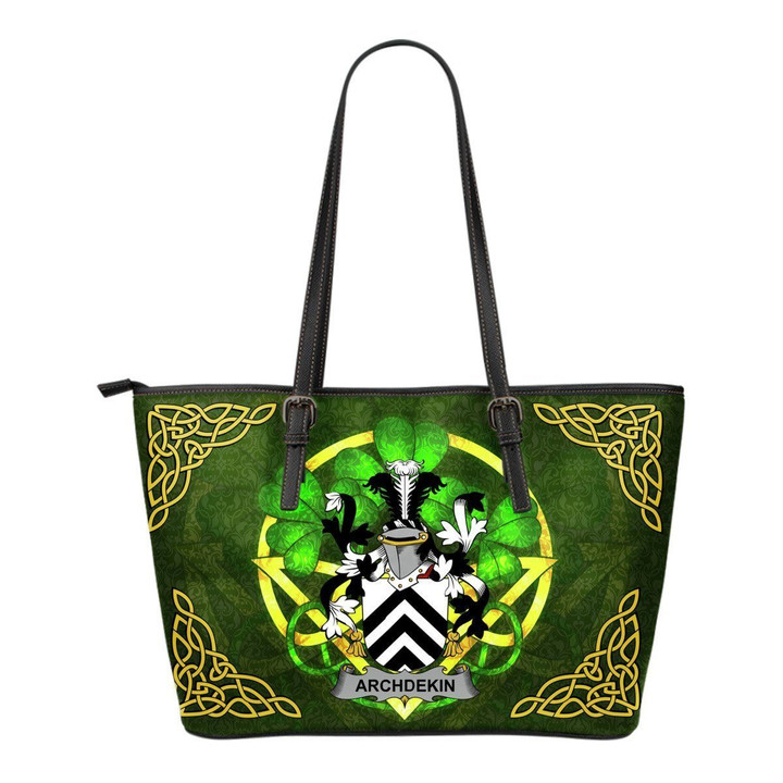 Irish Handbags, Archdekin Family Crest Handbags  Shamrock Tote Bag Small Size A7