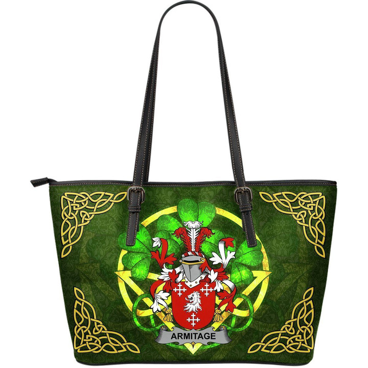 Irish Handbags, Armitage Family Crest Handbags  Shamrock Tote Bag Large Size A7