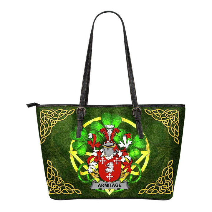 Irish Handbags, Armitage Family Crest Handbags  Shamrock Tote Bag Small Size A7