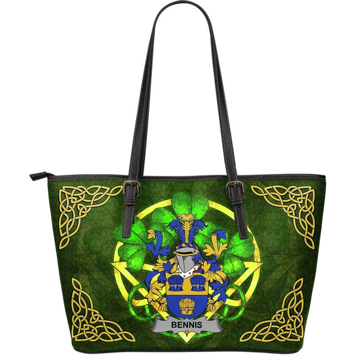 Irish Handbags, Bennis Family Crest Handbags  Shamrock Tote Bag Large Size A7