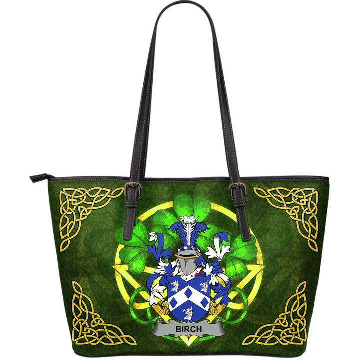 Irish Handbags, Birch Family Crest Handbags  Shamrock Tote Bag Large Size A7