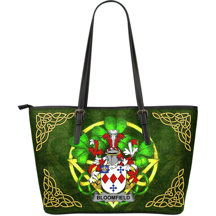 Irish Handbags, Bloomfield Family Crest Handbags  Shamrock Tote Bag Large Size A7
