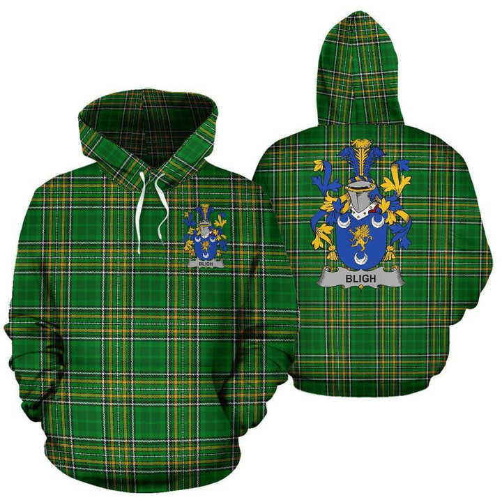 Bligh Ireland Hoodie Irish National Tartan (Pullover) | Women & Men | Over 1400 Crests