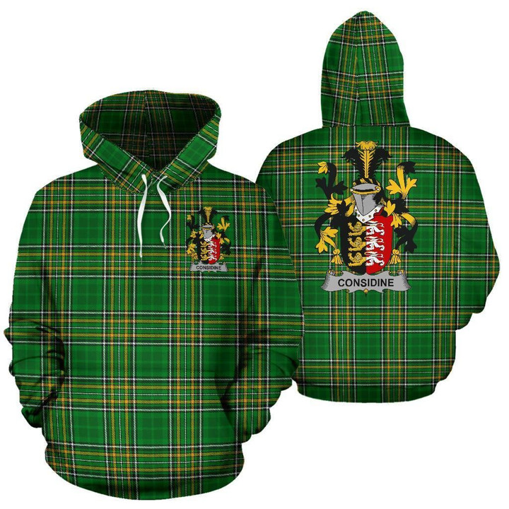 Considine or McConsidine Ireland Hoodie Irish National Tartan (Pullover) | Women & Men | Over 1400 Crests