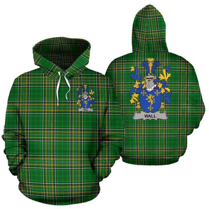 Wall Ireland Hoodie Irish National Tartan (Pullover) | Women & Men | Over 1400 Crests