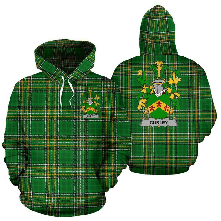 Curley or McTurley Ireland Hoodie Irish National Tartan (Pullover) | Women & Men | Over 1400 Crests