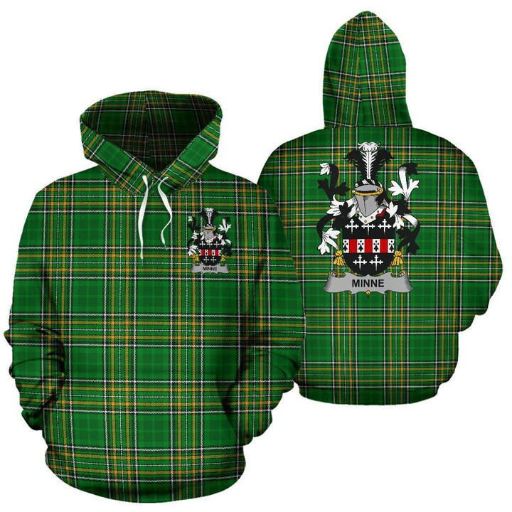 Minne Ireland Hoodie Irish National Tartan (Pullover) | Women & Men | Over 1400 Crests