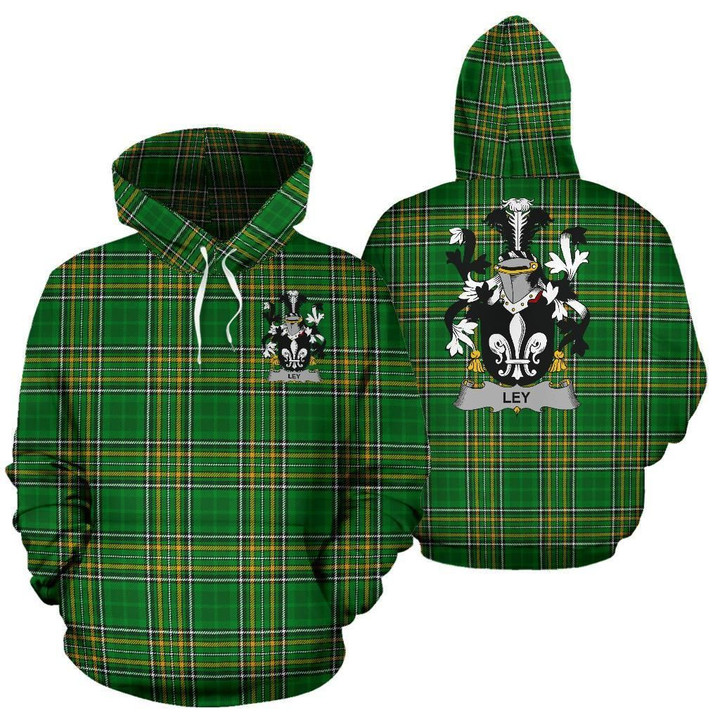 Ley Ireland Hoodie Irish National Tartan (Pullover) | Women & Men | Over 1400 Crests