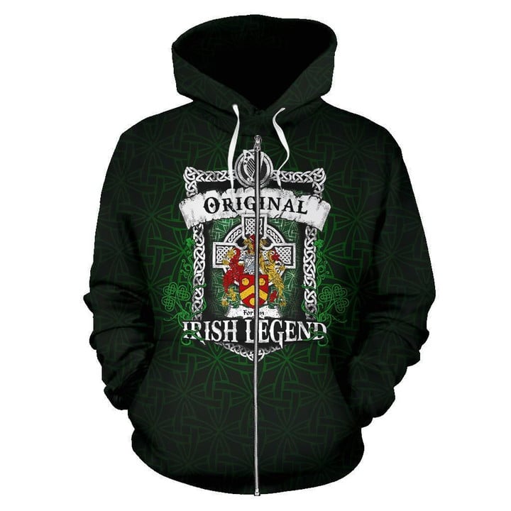 Forkin Ireland Zip Hoodie Original Irish Legend | Over 1400 Crests | Women and Men | Clothing