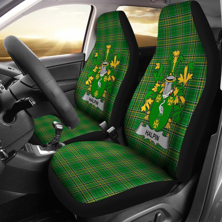 Halpin or O'Halpin Ireland Car Seat Cover Irish National Tartan Irish Family (Set of Two) | Over 1400 Crests