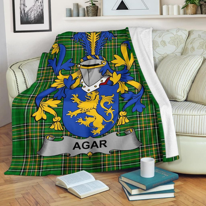 Agar Ireland Blanket Irish National Tartan | Over 1400 Crests | Home Set | Home Decor