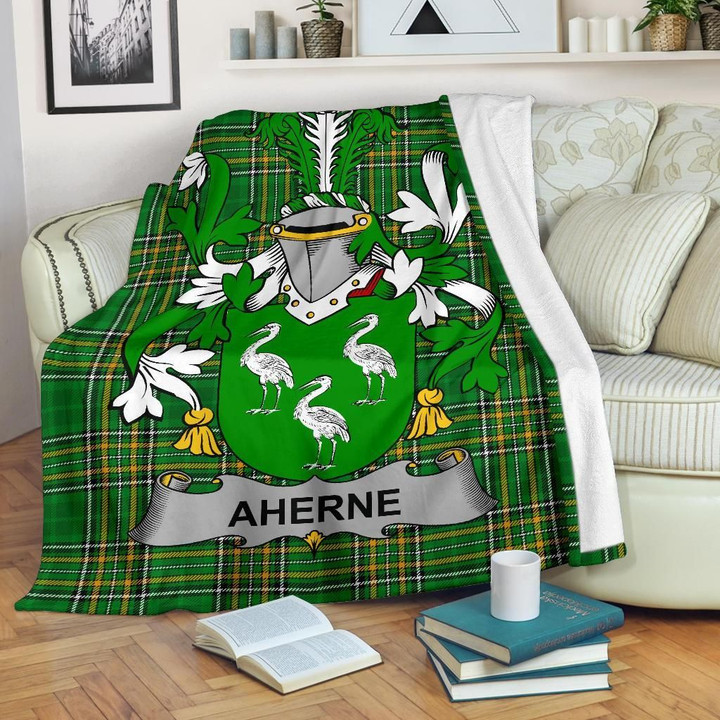 Aherne or Mulhern Ireland Blanket Irish National Tartan | Over 1400 Crests | Home Set | Home Decor