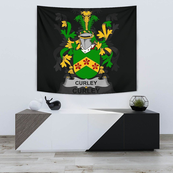 Curley or McTurley Ireland Tapestry - Irish Family Crest | Home Decor | Home Set