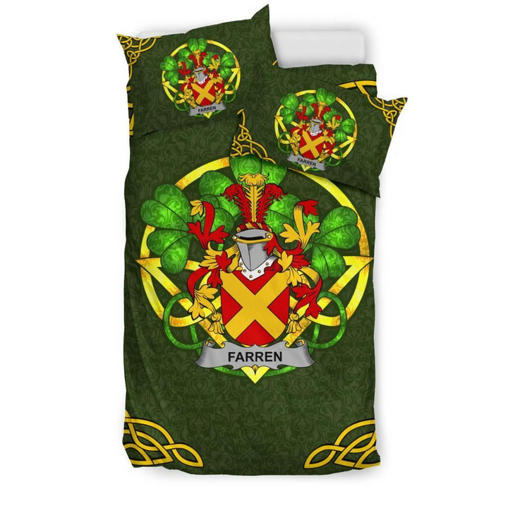 Farren or O'Farren Ireland Bedding Set Celtic Shamrock (Duvet Cover) | Over 1400 Crests | Home Set | Home Decor
